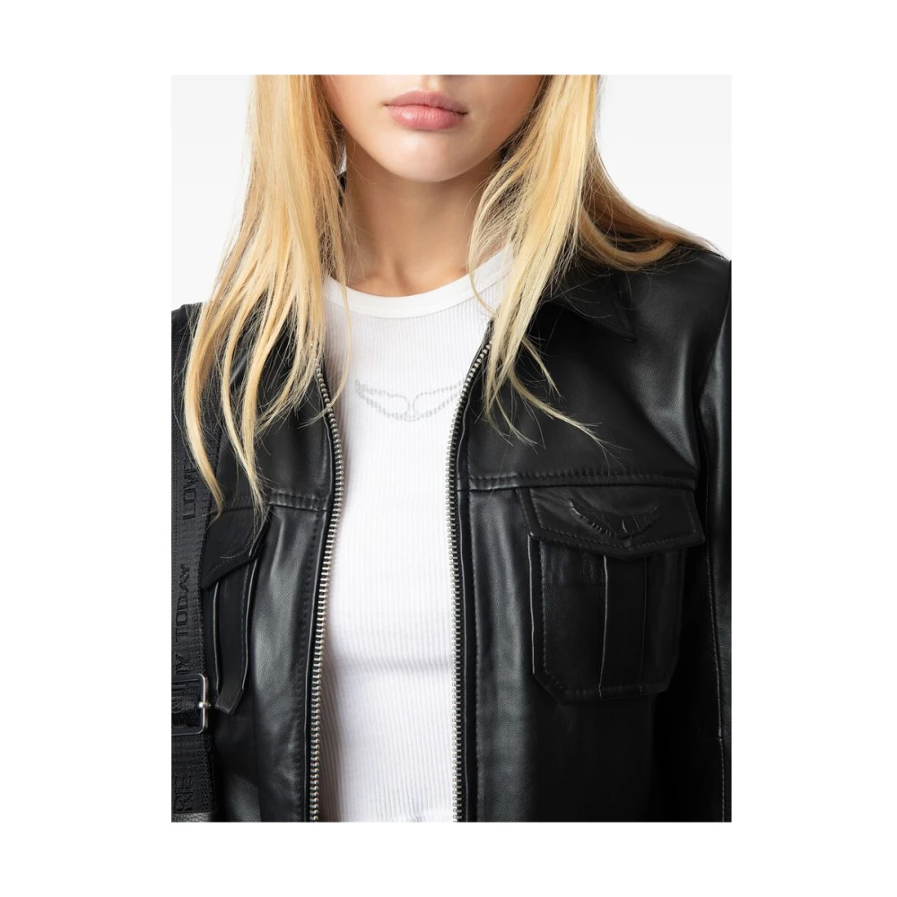 Zadig & Voltaire Zwarte rits voorkant buitenkleding jas Black Dames