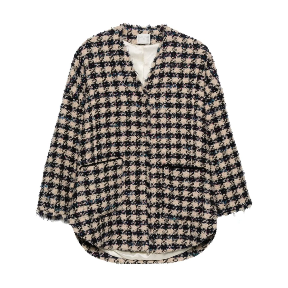 Forte Luxe Tweed Blouson Jas Beige Dames