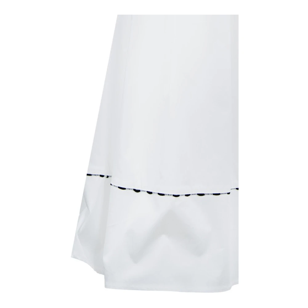 Elisabetta Franchi Wijd Uitlopende Rok met Rits en Haak White Dames