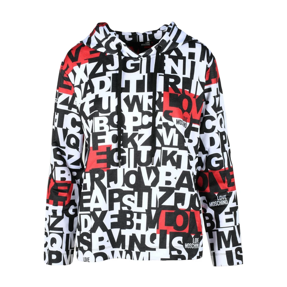 Love Moschino Wit Zwart Sweatshirt voor Vrouwen Multicolor Dames