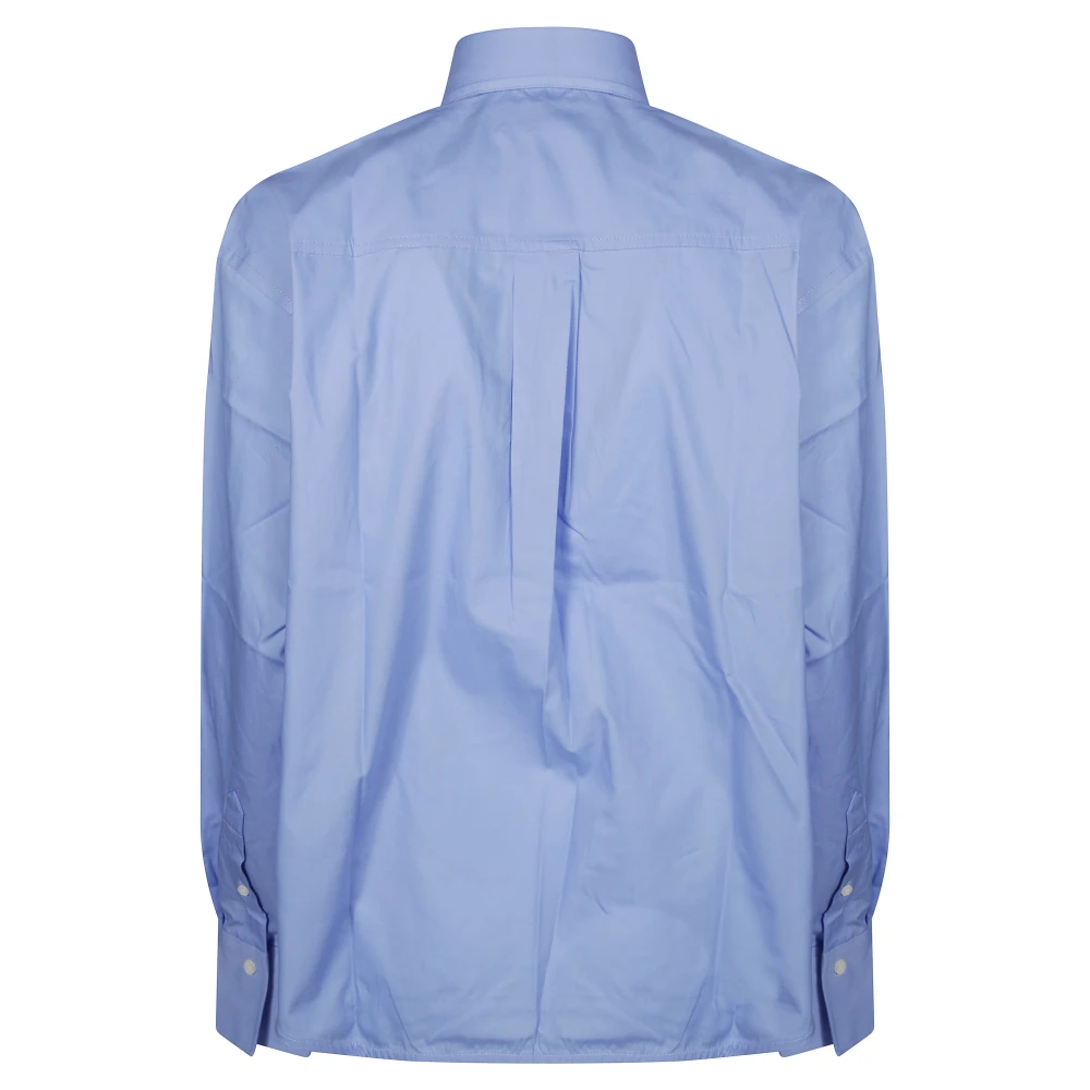 Victoria Beckham Lange Mouw Geknipte Shirt Blue Dames
