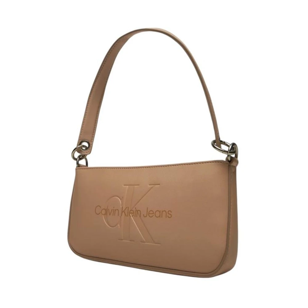 Calvin Klein Jeans Minimalistische Polyurethaan Handtas Kleine Tassen Vrouwen Beige Dames