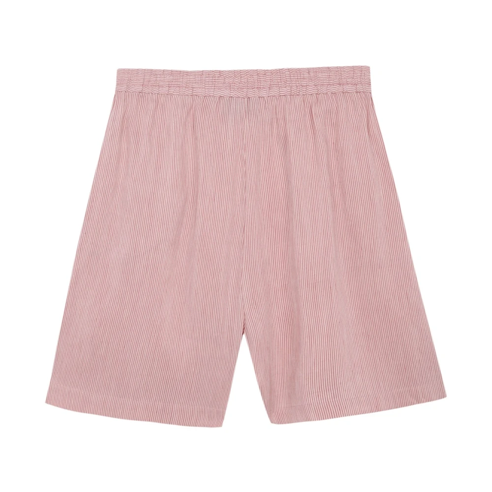 Cortana Gestreepte high-waisted linnen zijden shorts Pink Dames