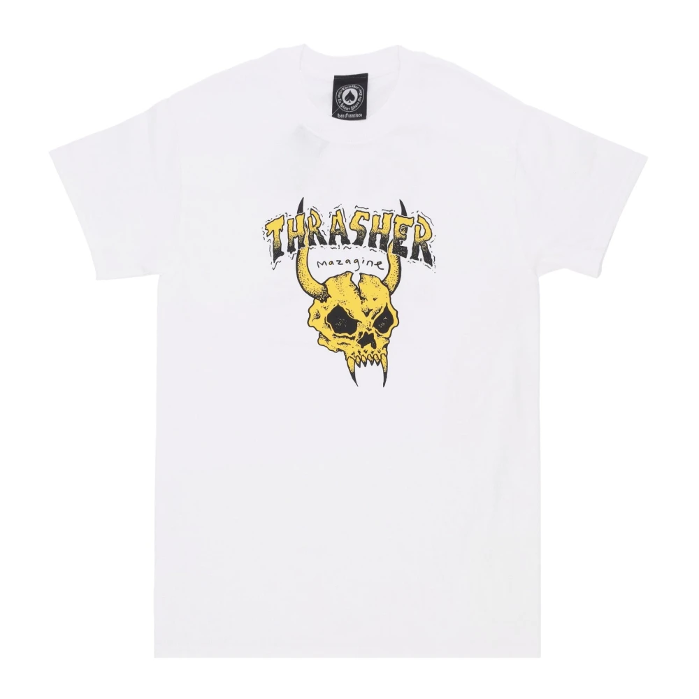 Thrasher Barbarian Witte Tee Korte Mouw T-Shirt White Heren