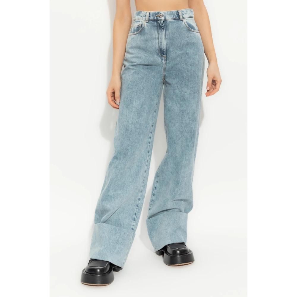 Lanvin Jeans met opgerolde pijpen in een rechte snit Blue Dames