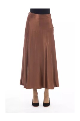 brown-satin-skirt-for-women