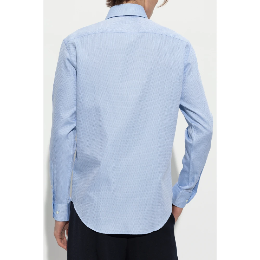 Emporio Armani Katoenen overhemd Blue Heren