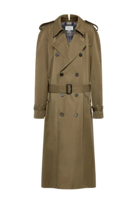 Vikbar krage bomullstrenchcoat