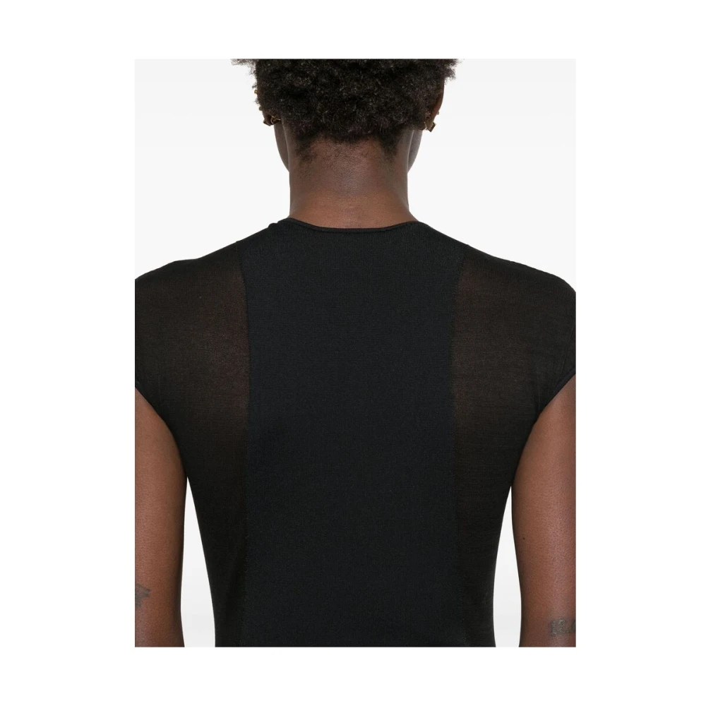 Stella Mccartney Zwarte Mesh Panel Jurk Black Dames
