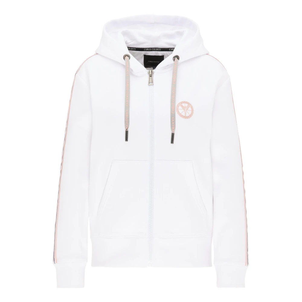 Carlo Colucci Women's White Unique Zip-Through Sweatshirt For - Zip-Throughs - Xs - Sweatshirts & Hoodies