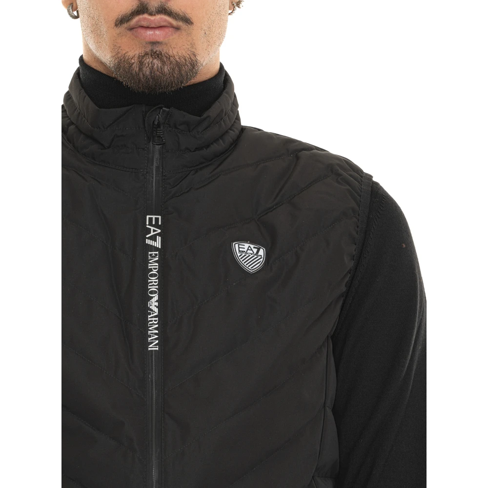 Emporio Armani EA7 Gewatteerde Vest met Zijlogo Black Heren
