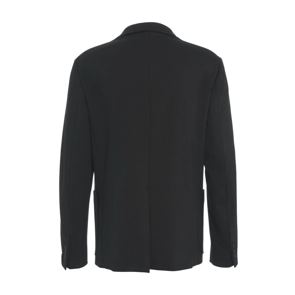 Paolo Pecora Zwarte Single-Breasted Blazer Stijlvolle Gelegenheid Black Heren