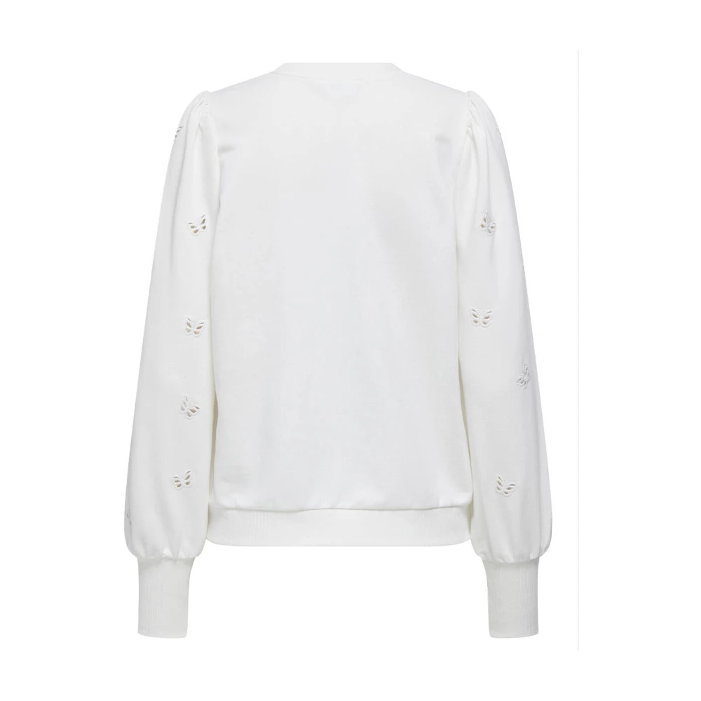 Only Puff Borduurwerk Sweater White Dames