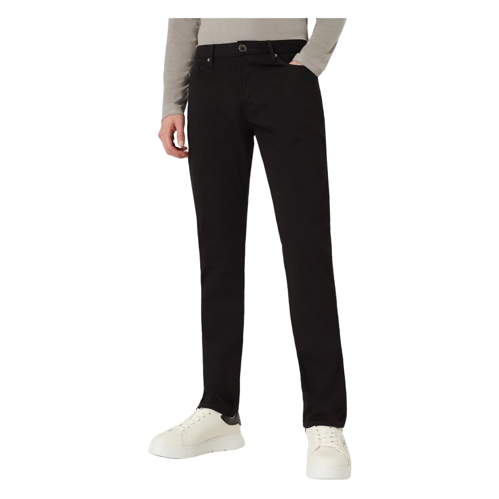 Emporio Armani Slim-fit Trousers Black Heren