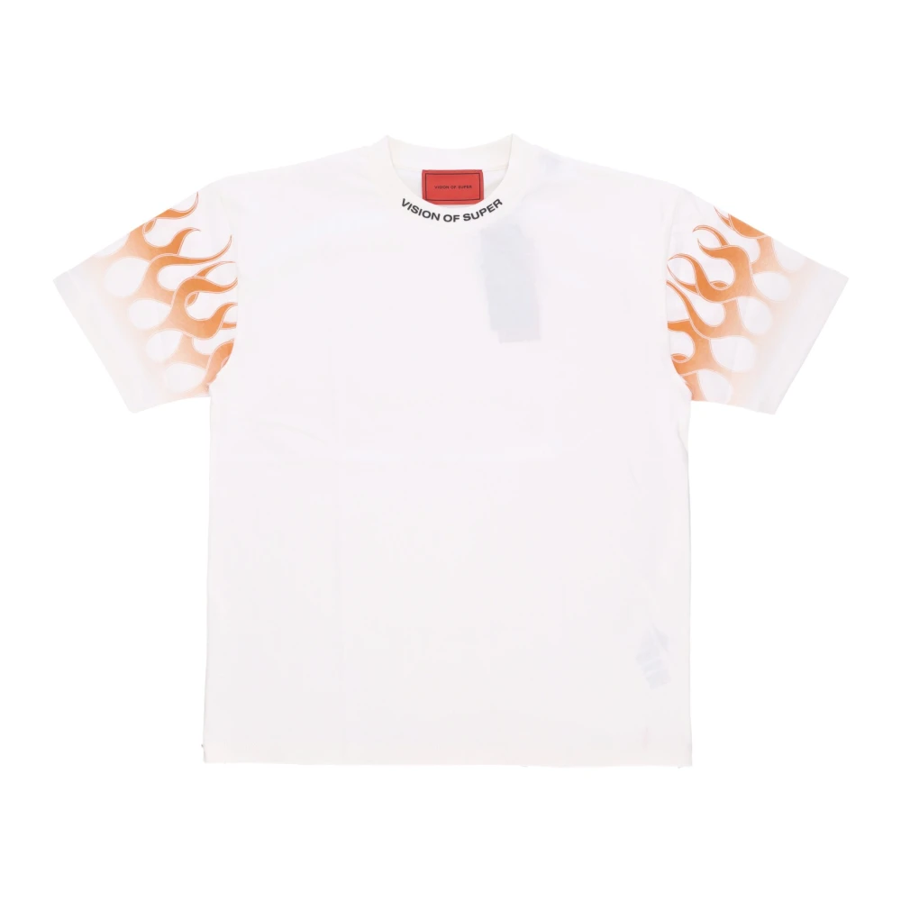 Vision OF Super Flames Tee Streetwear Shirt White Heren