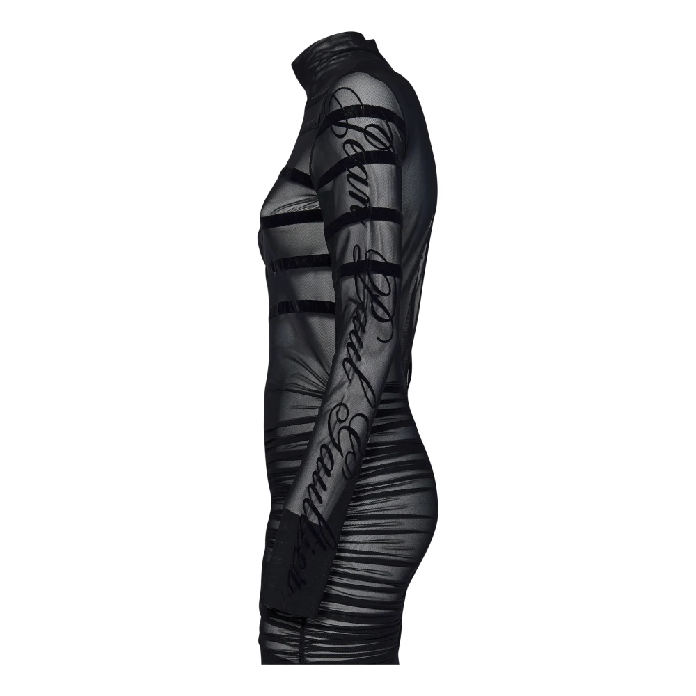 Jean Paul Gaultier Zwarte Turtleneck Top met Cut-Out Black Dames