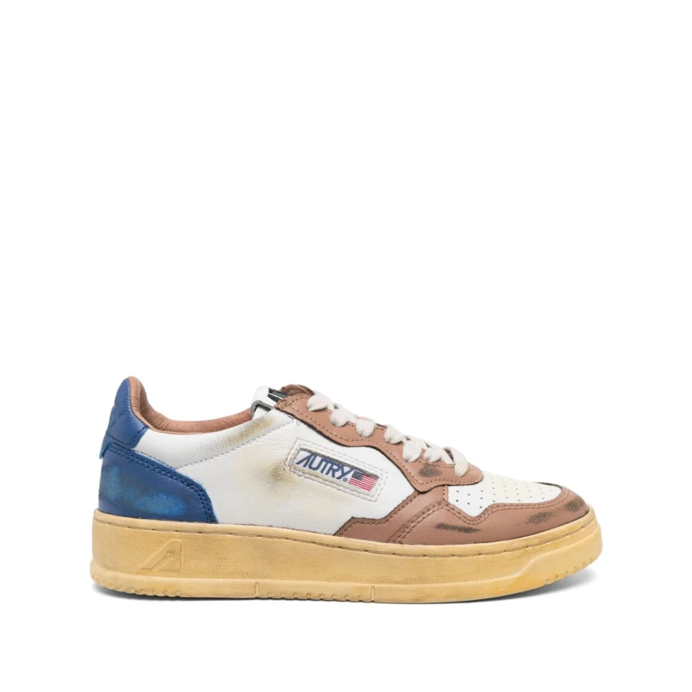 Autry Vintage Vita Sneakers med Blå Häl Multicolor, Dam