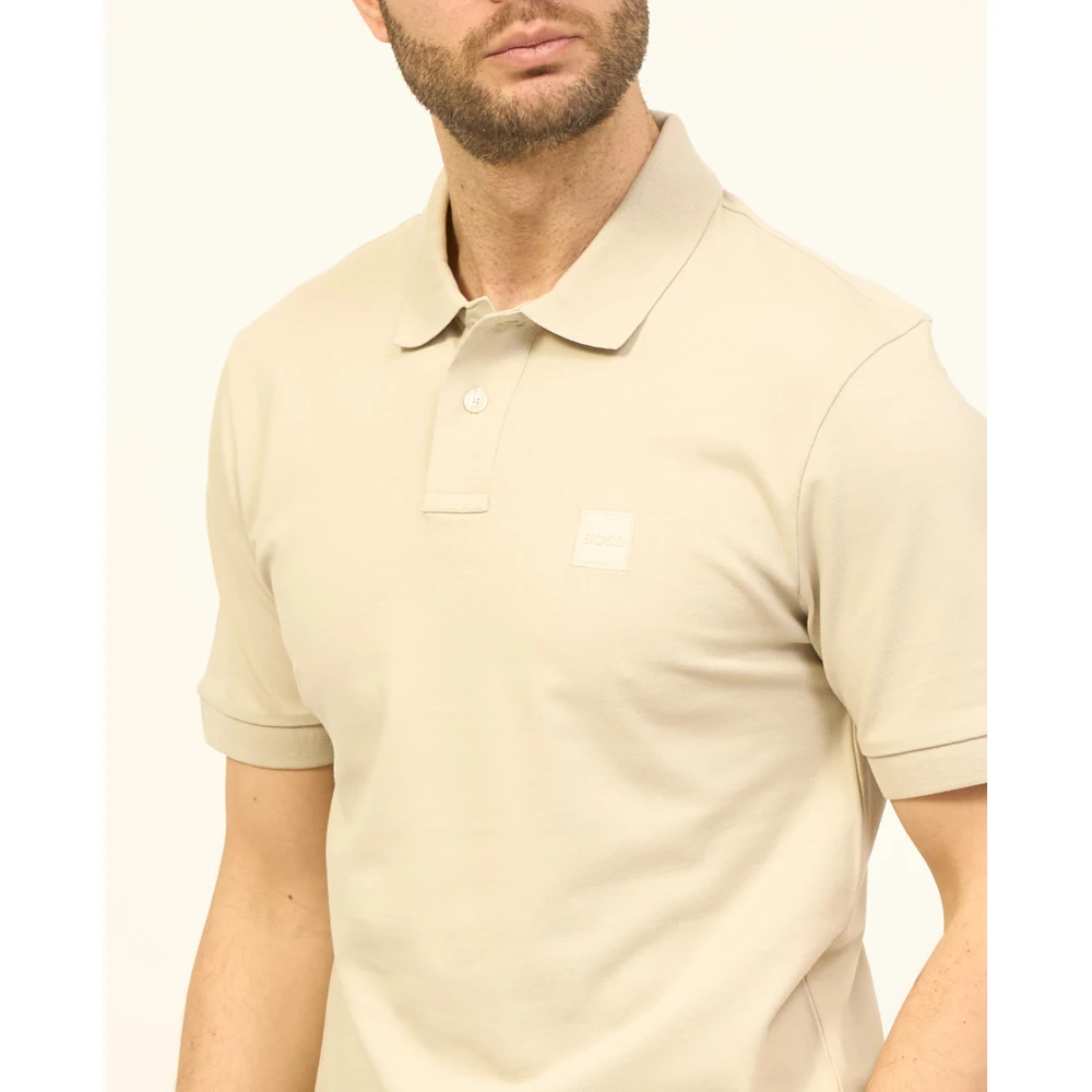 Boss Beige Polo Passenger Korte Mouw Shirt Beige Heren
