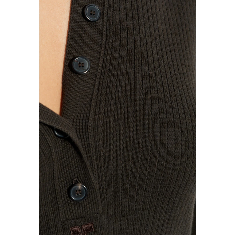Courrèges Geribbelde jurk Brown Dames