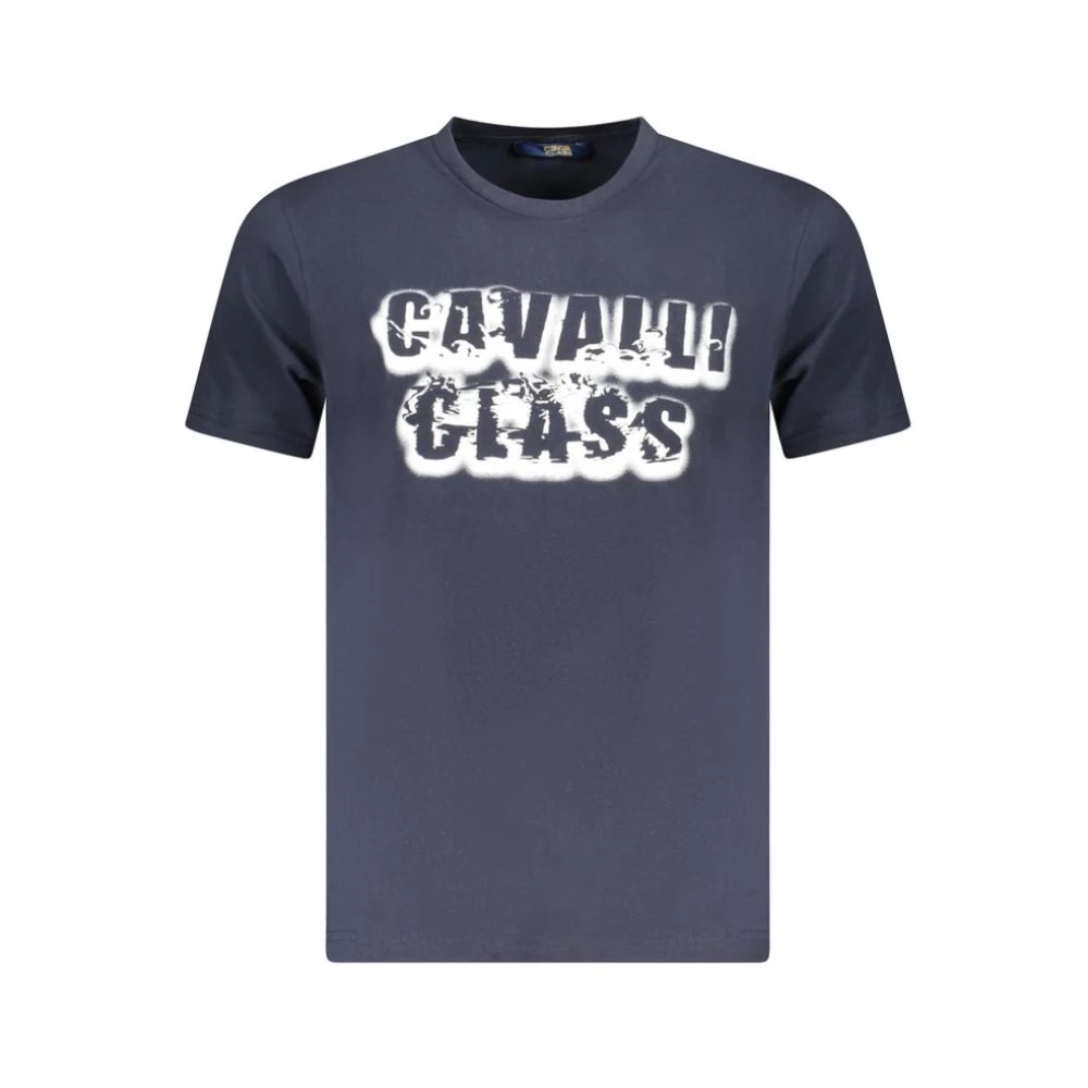 Cavalli Class Men's Navy Blue T-Shirt - Bold Smoke Logo - Cotton - Size XL - Image 4