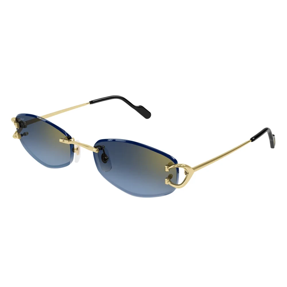 Cartier Yellow Sunglasses, Unisex, 57 Mm, Hexagonal Sunglasses With C Décor Detail