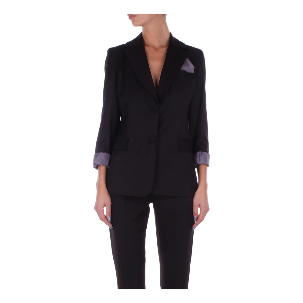 H2O Jas met knoopsluiting en voorzak Black Dames