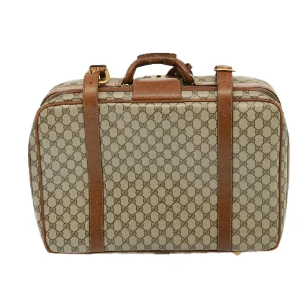 Gucci Vintage Pre-owned Leather travel-bags Beige Dames