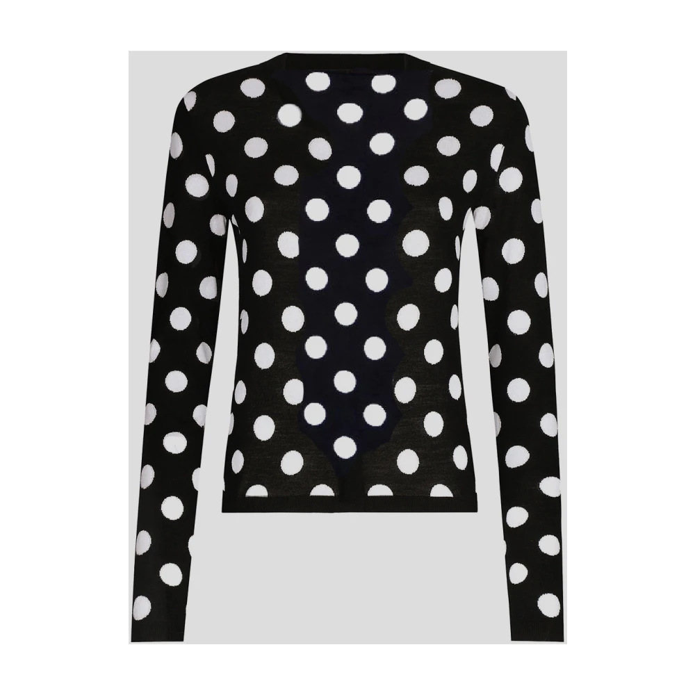 Dolce & Gabbana Polka-dot Wol Zijde Vest Black Dames
