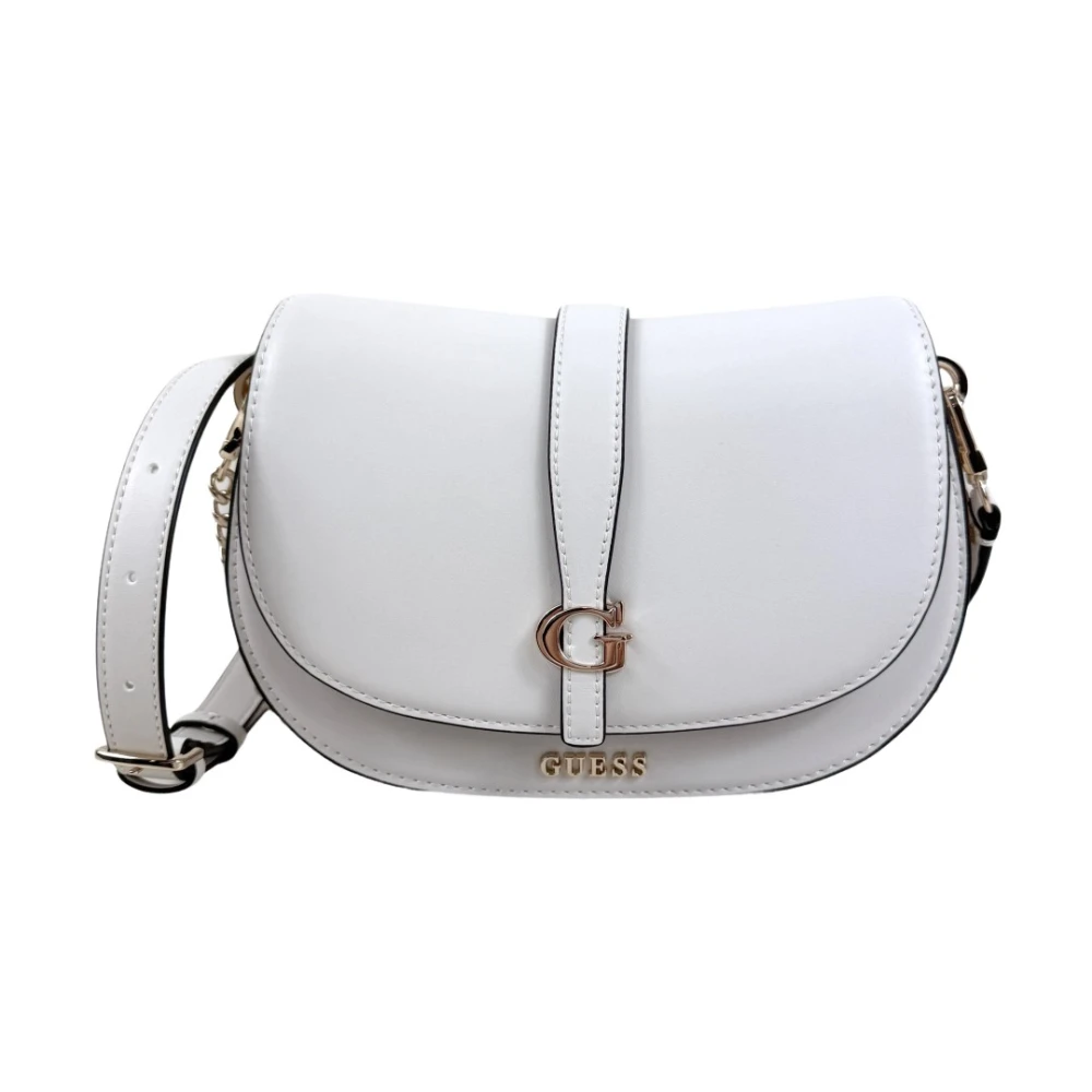 Guess Women's White Carrie Flap Shoulder Bag - Shoulder Bags - One Size - Bags