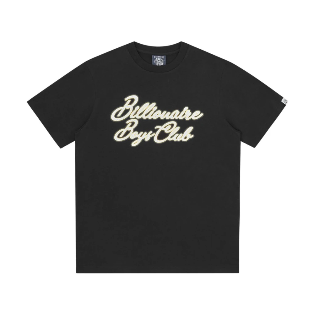 Billionaire Zwart Logo Print Crew Neck T-shirts Black Heren