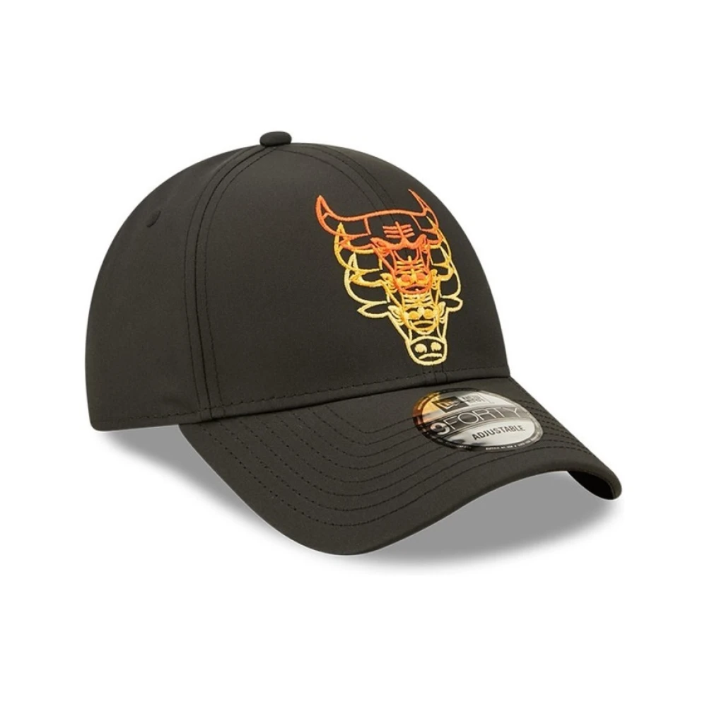 new era Zwarte Bulls Stack Logo Pet Black Heren