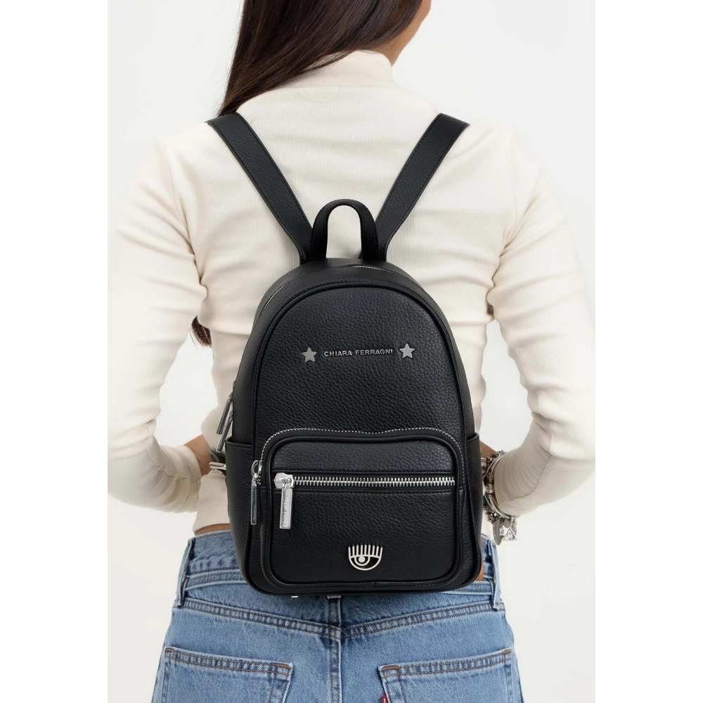 Chiara Ferragni Collection Zwarte synthetische rugzak met Eye Logo Black Dames