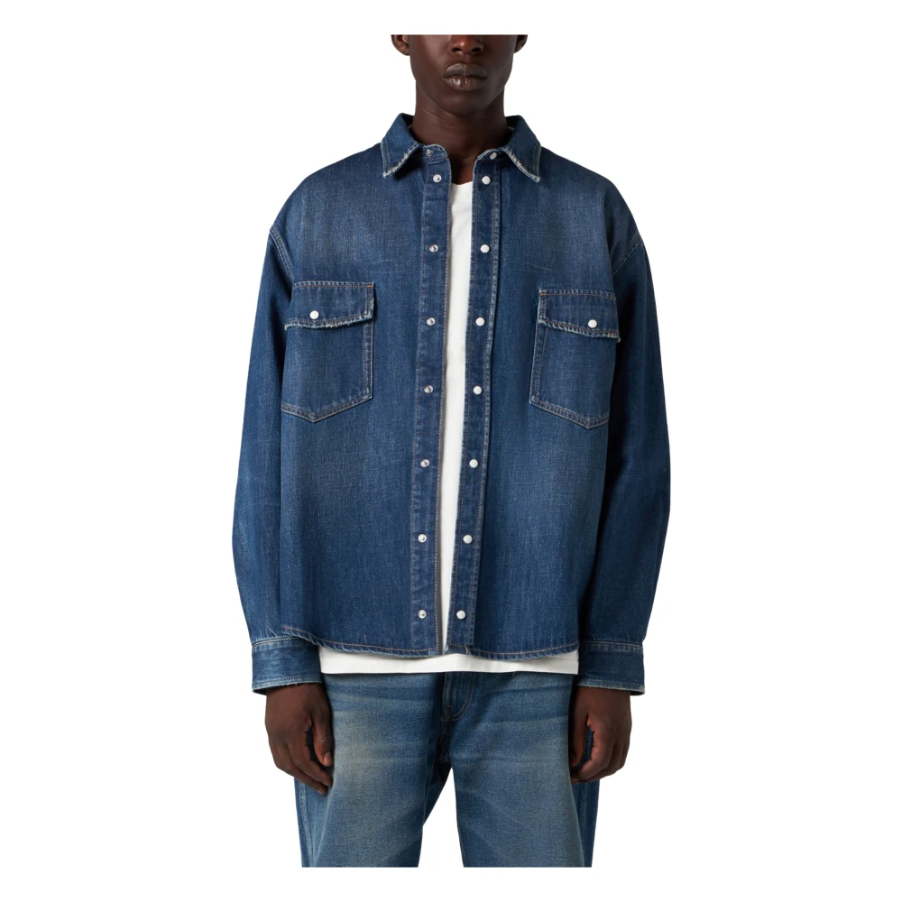 Denim Skjorte Klassisk Stil