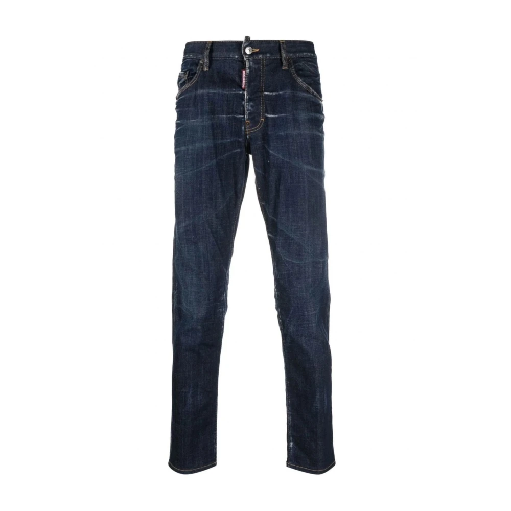 Dsquared2 Vintage Skater Jeans Blauw Distressed Gebleekt Blue Heren