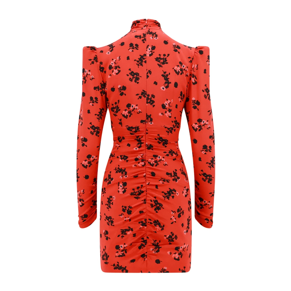 Alessandra Rich Zijden jurk met draperie Red Dames