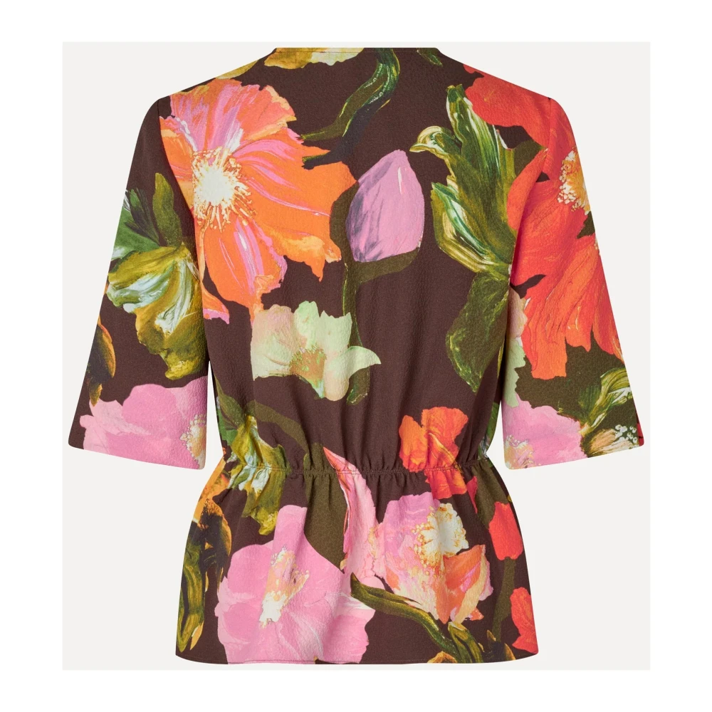 Stine Goya Bloemen Peplum Top met V-halslijn Multicolor Dames