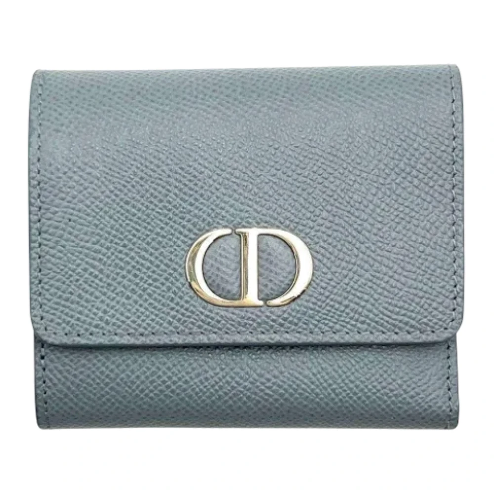 Dior Vintage Pre-owned Leather wallets Blue Dames