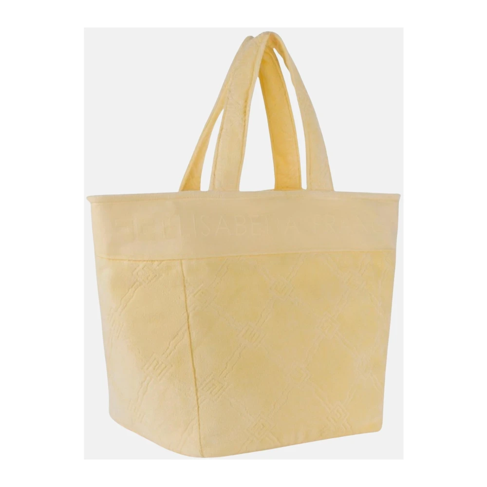 Elisabetta Franchi Lemonade Strandtas met Jacquard Ontwerp Yellow Dames