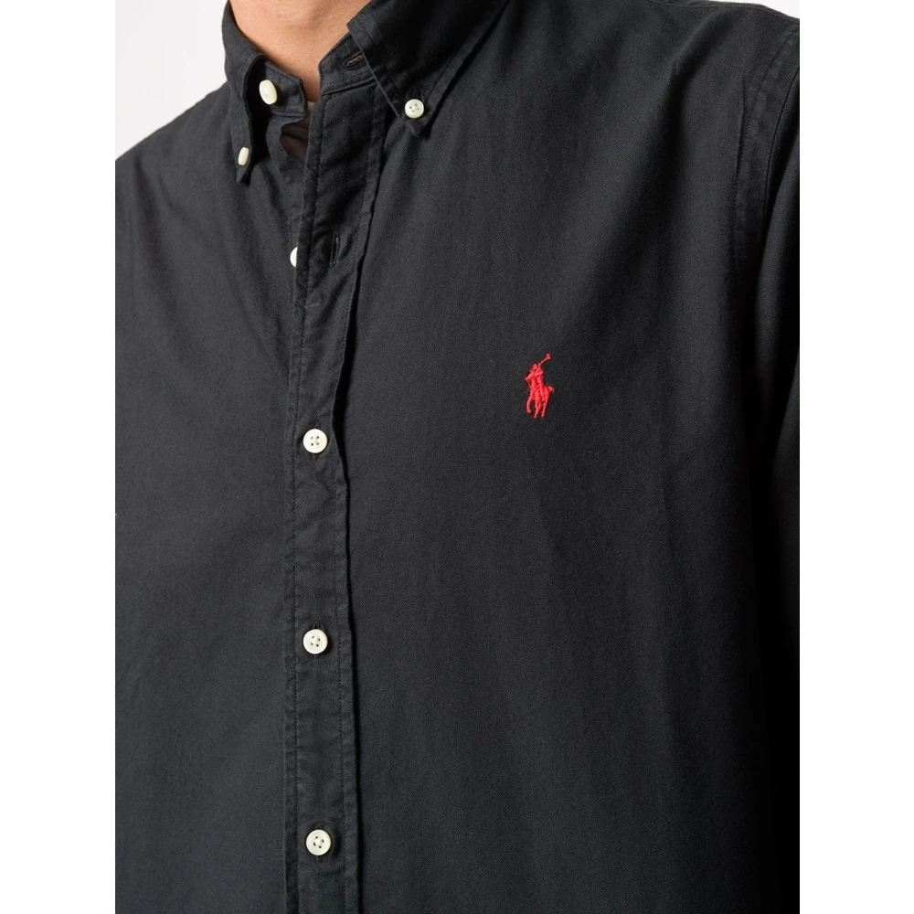 Polo Ralph Lauren Zwarte Katoenen Overhemd Aw24 Black Heren