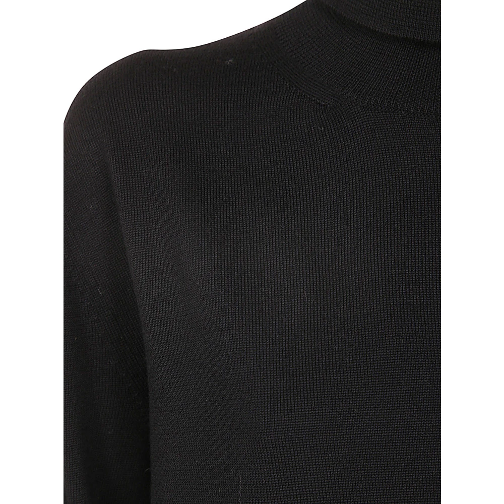Jil Sander Merino High Neck Jumper Black Dames