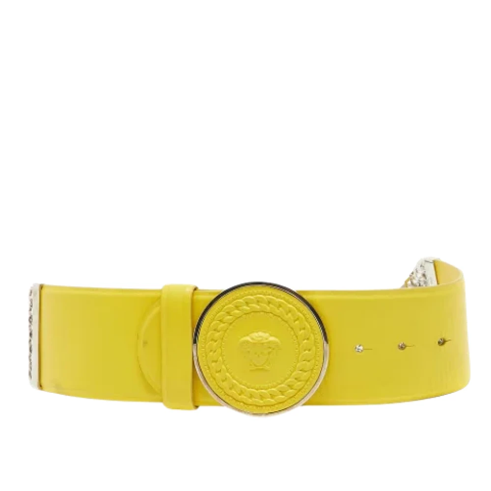 Versace Pre-owned Leather belts Yellow Dames
