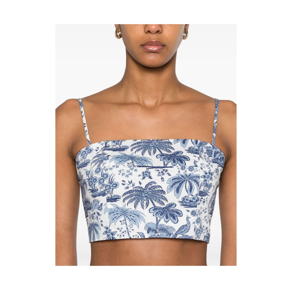 Staud Witte Shirred Panel Cami Jurk Blue Dames
