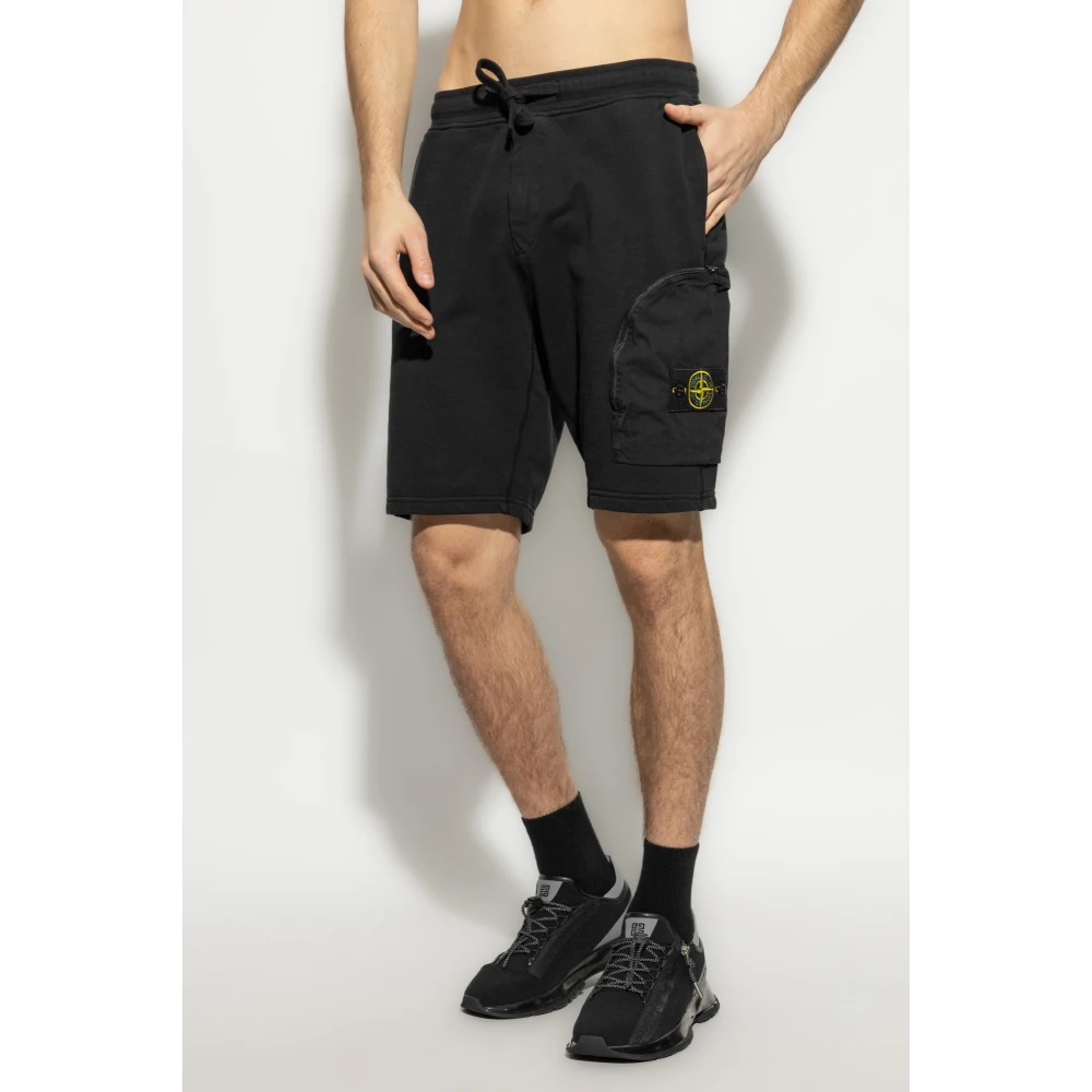 Stone Island Logo shorts Black Heren