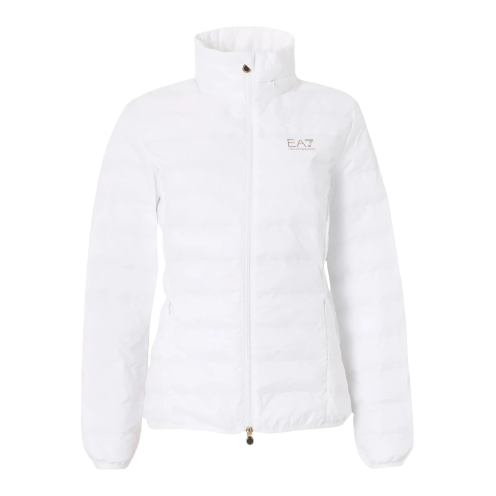Emporio Armani Ea7 Vrouw Wit Jassen Dames, S, Leer, Train Core Eco Down Ultra Light Jacket