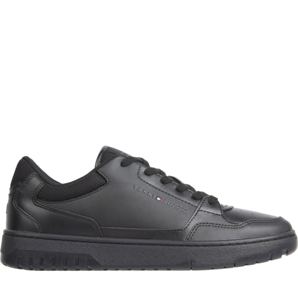 Tommy Hilfiger Core leren sneakers Heren Schoenen Zwart