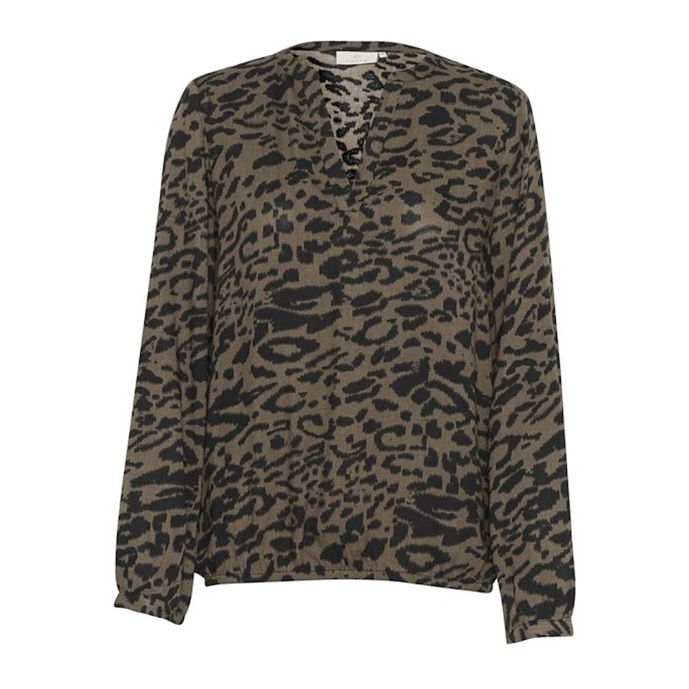 Kaffe Bloemen Blousetop & T-shirt Brown Dames