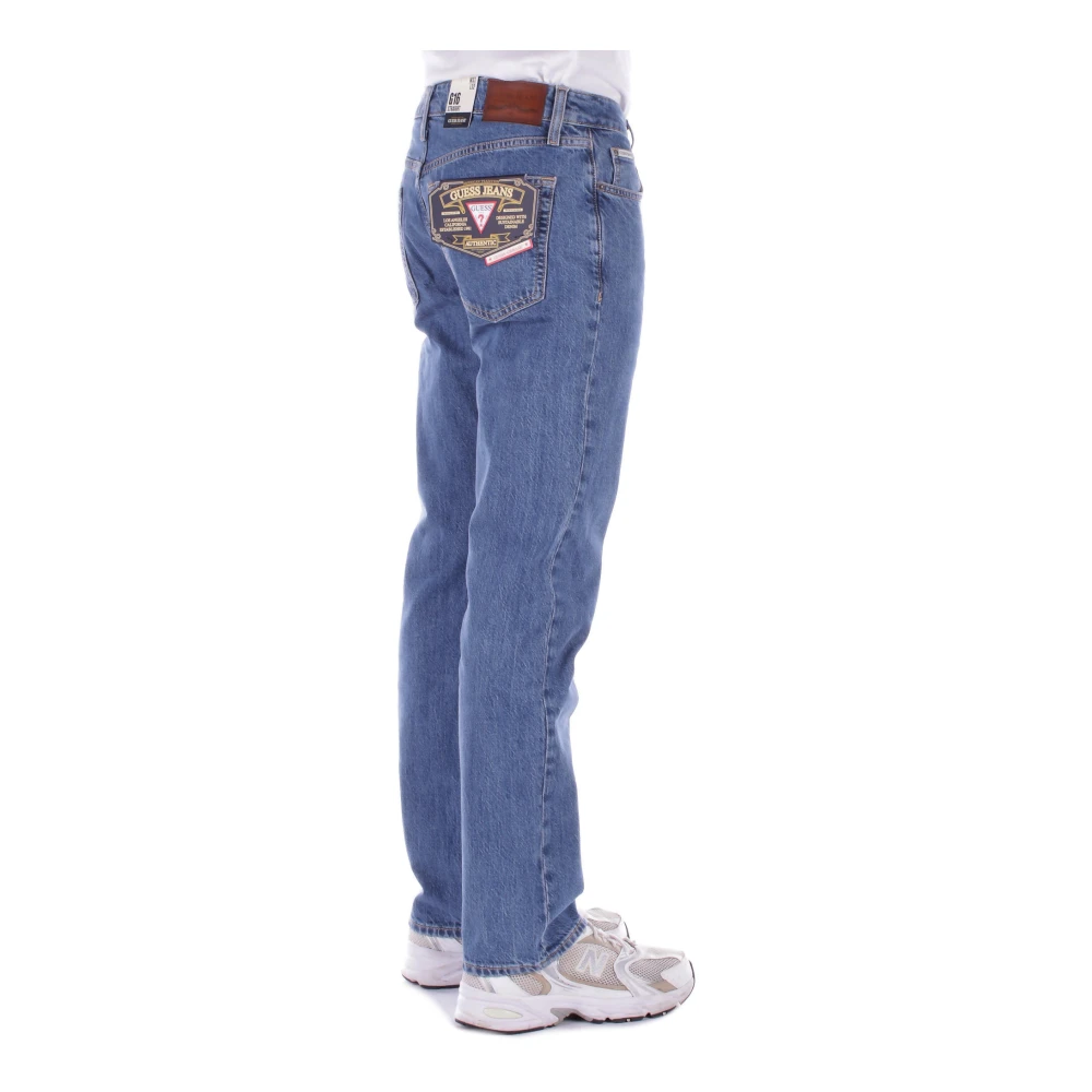 Guess Logo Rits Jeans Blue Heren