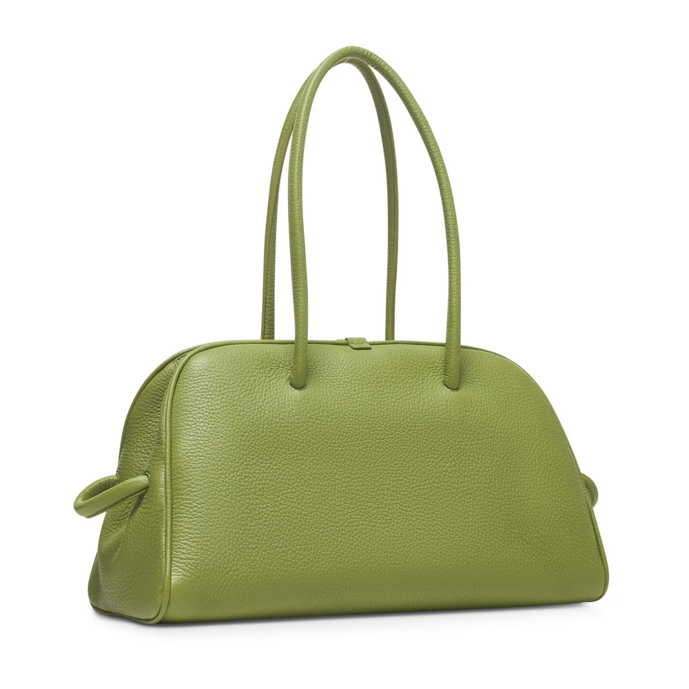Jacquemus Groene leren bowlingtas met strik Green Dames