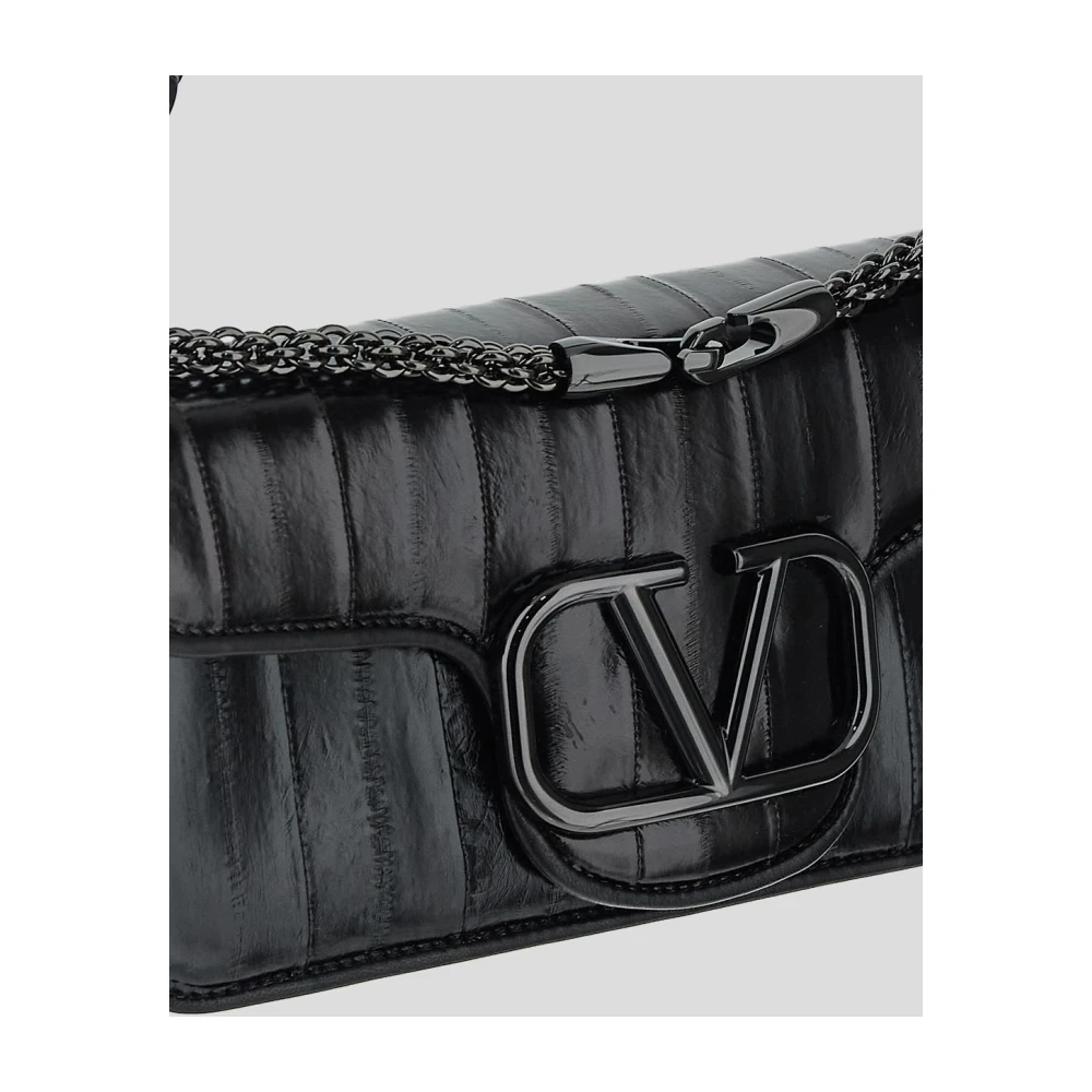 Valentino Garavani Leren Logo Tas Black Dames