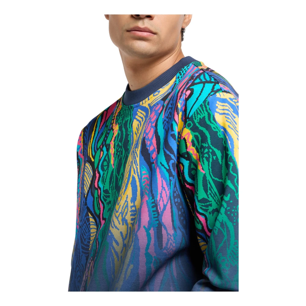 carlo colucci Kleurrijke Sweater Heren Donkerblauw Multicolor Heren